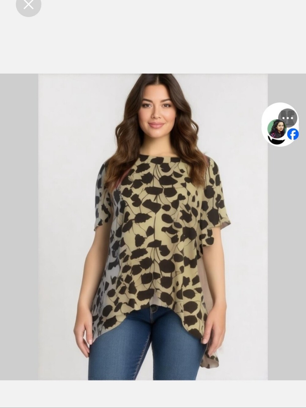 - Vince Camuto Plus Size High Low Black White Flowing Blouse - Picture 9 of 9